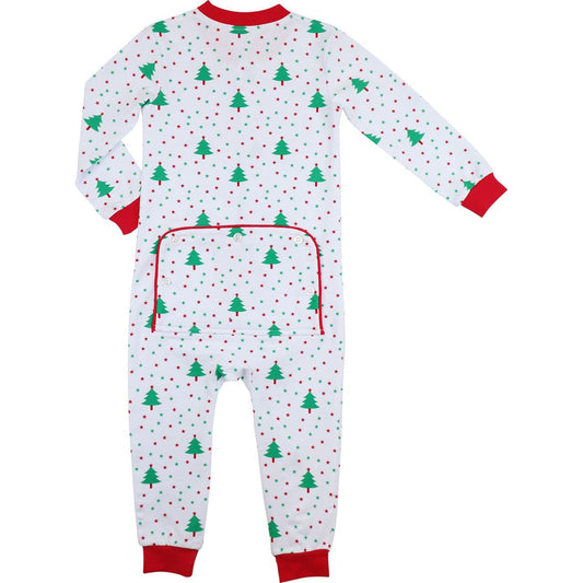 Red And Green Knit Holiday Print Zipper Pajamas