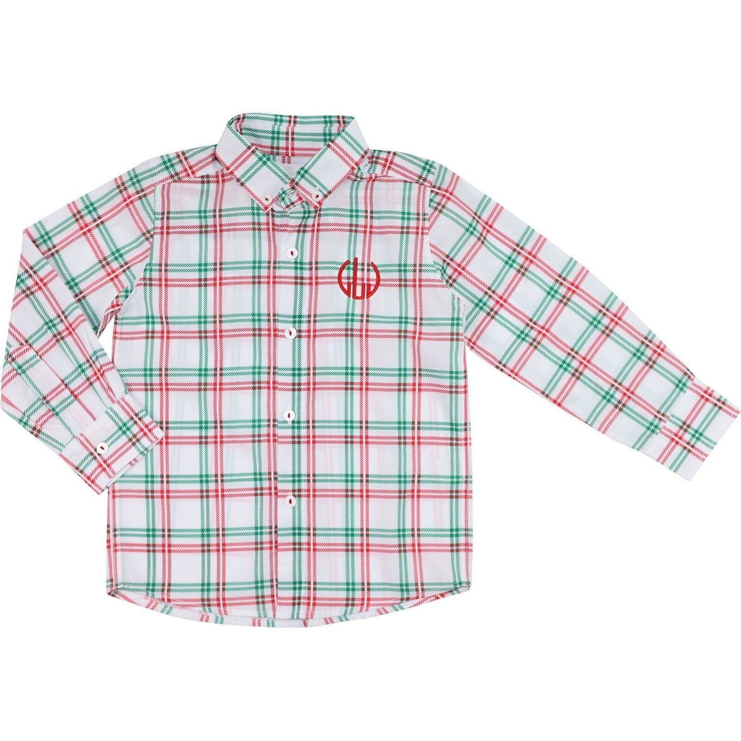 Red And Green Windowpane Check Button Down Polo