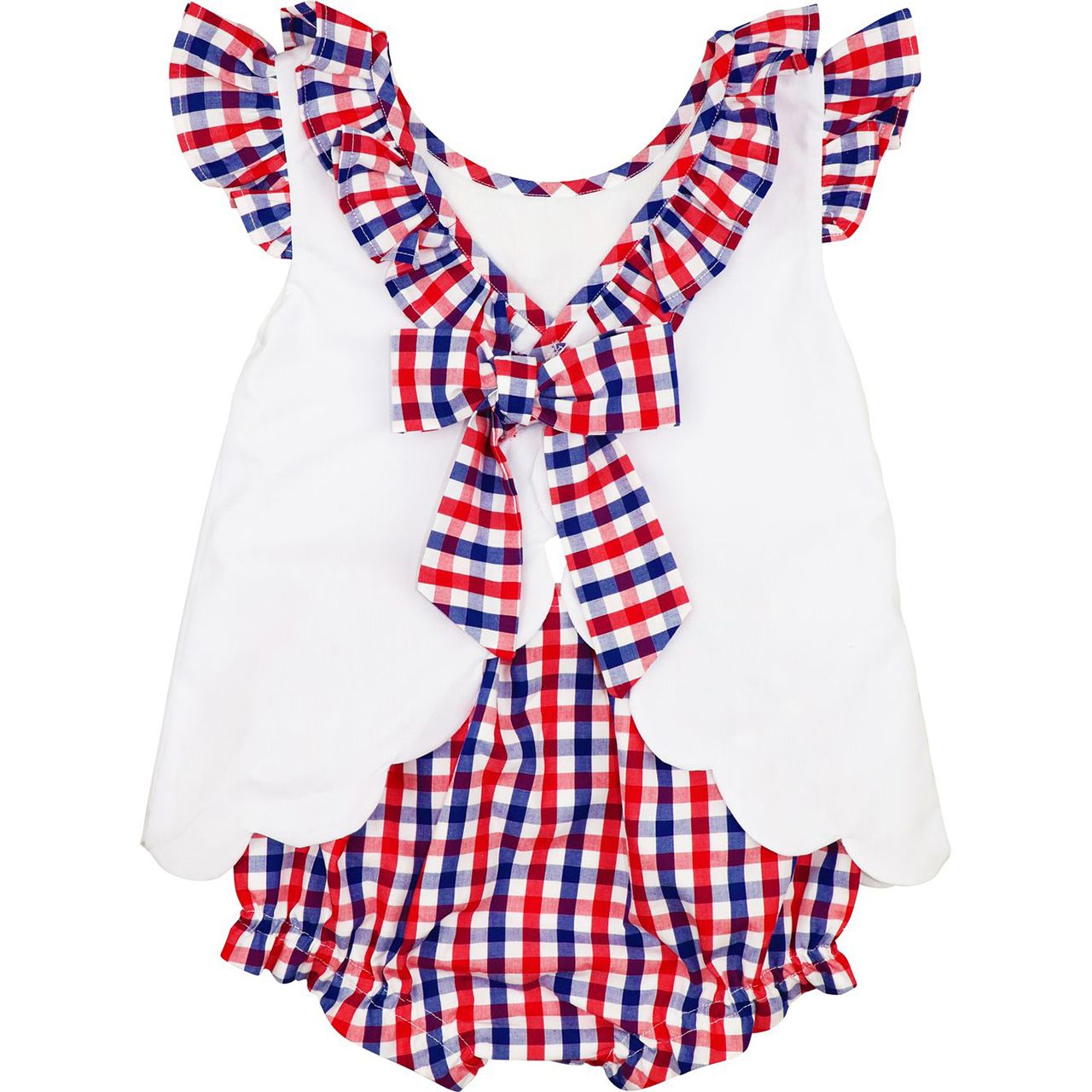 Red And Navy Check Diaper Set