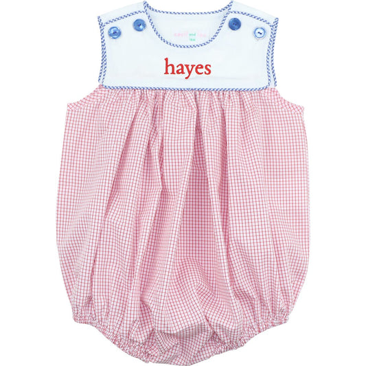 Red And Navy Windowpane Bubble