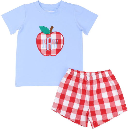 Red Check Apple Short Set