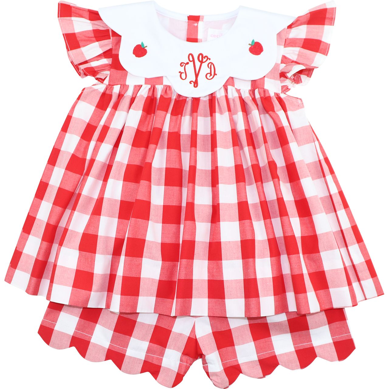 Red Check Apple Short Set