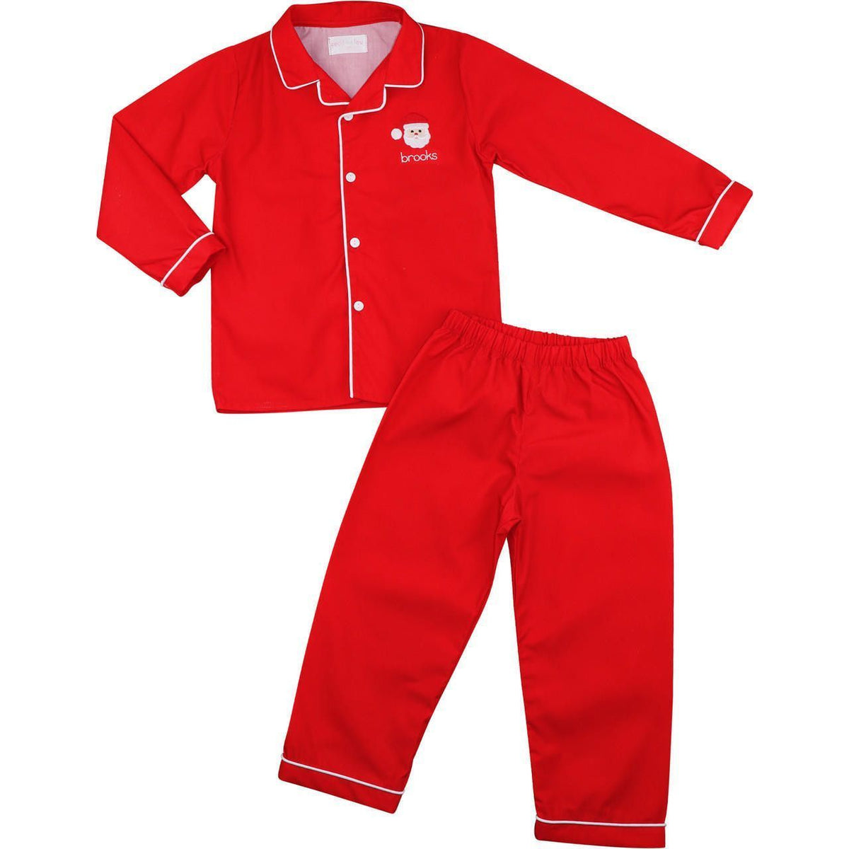 Red Embroidered Santa Pajamas