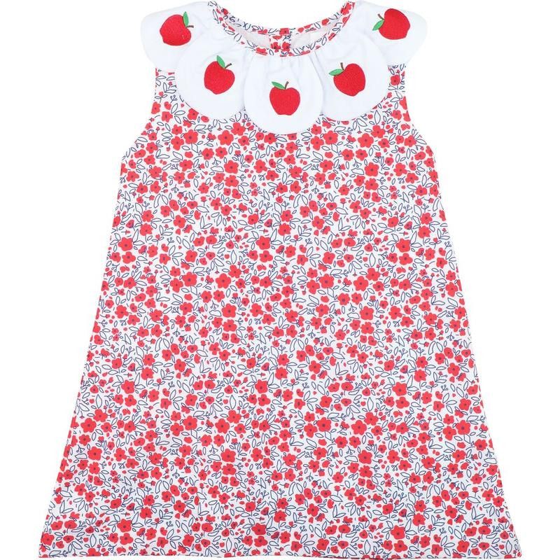 Red Floral Apple Dress