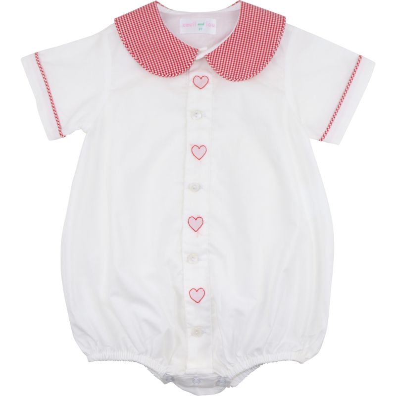 Red Gingham Hearts Bubble