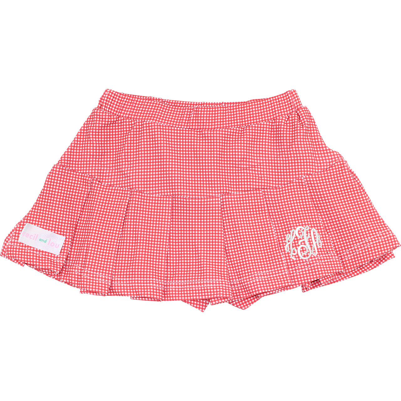 Red Gingham Tennis Skirt On A White Background