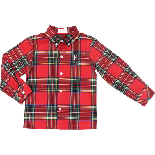 Red plaid shirt on a white background