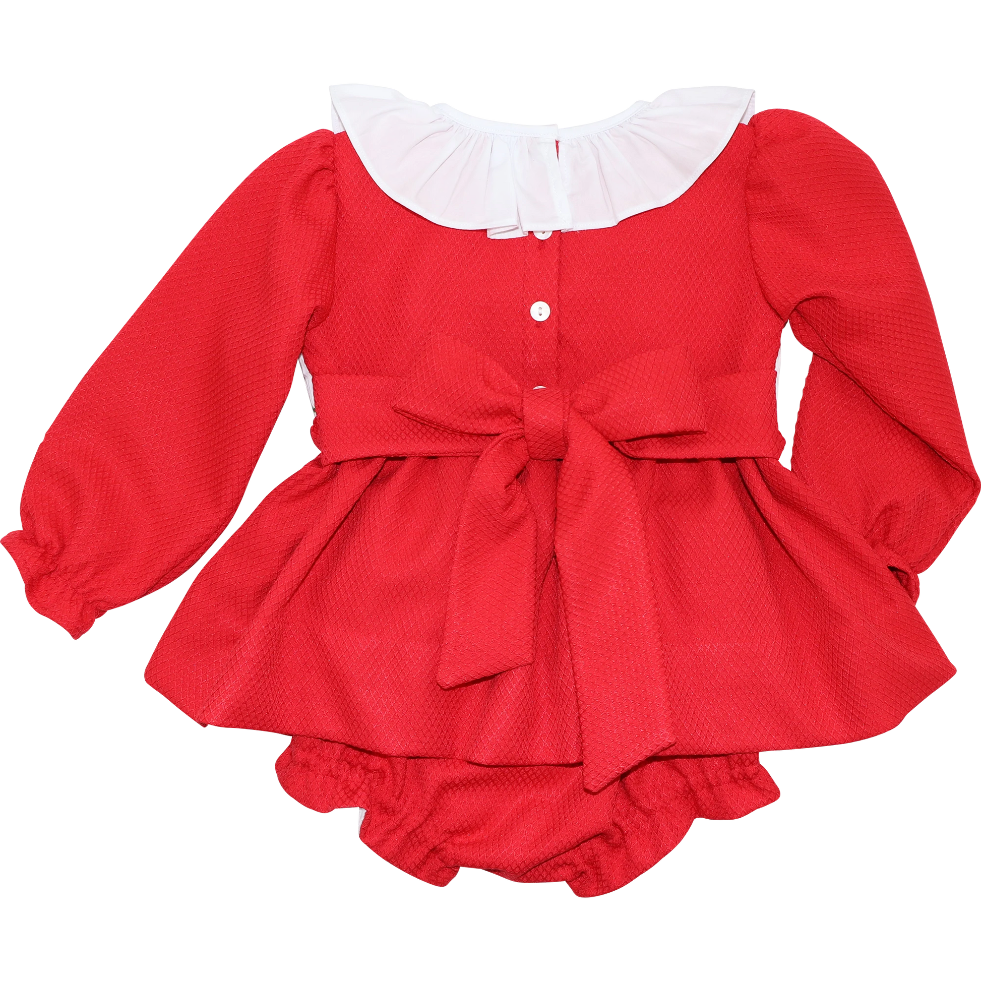 Red Honeycomb Custom Smocked Diaper Set