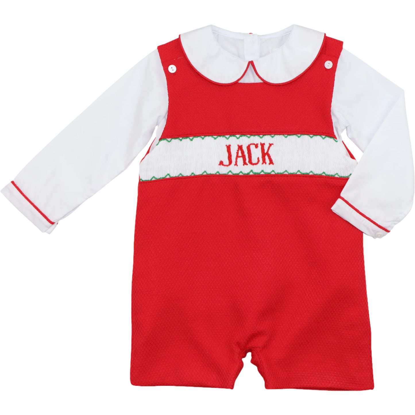 Red Honeycomb Custom Smocked Short Romper Set