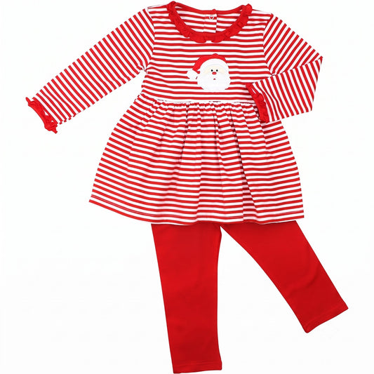 Red Knit Applique Santa Legging Set