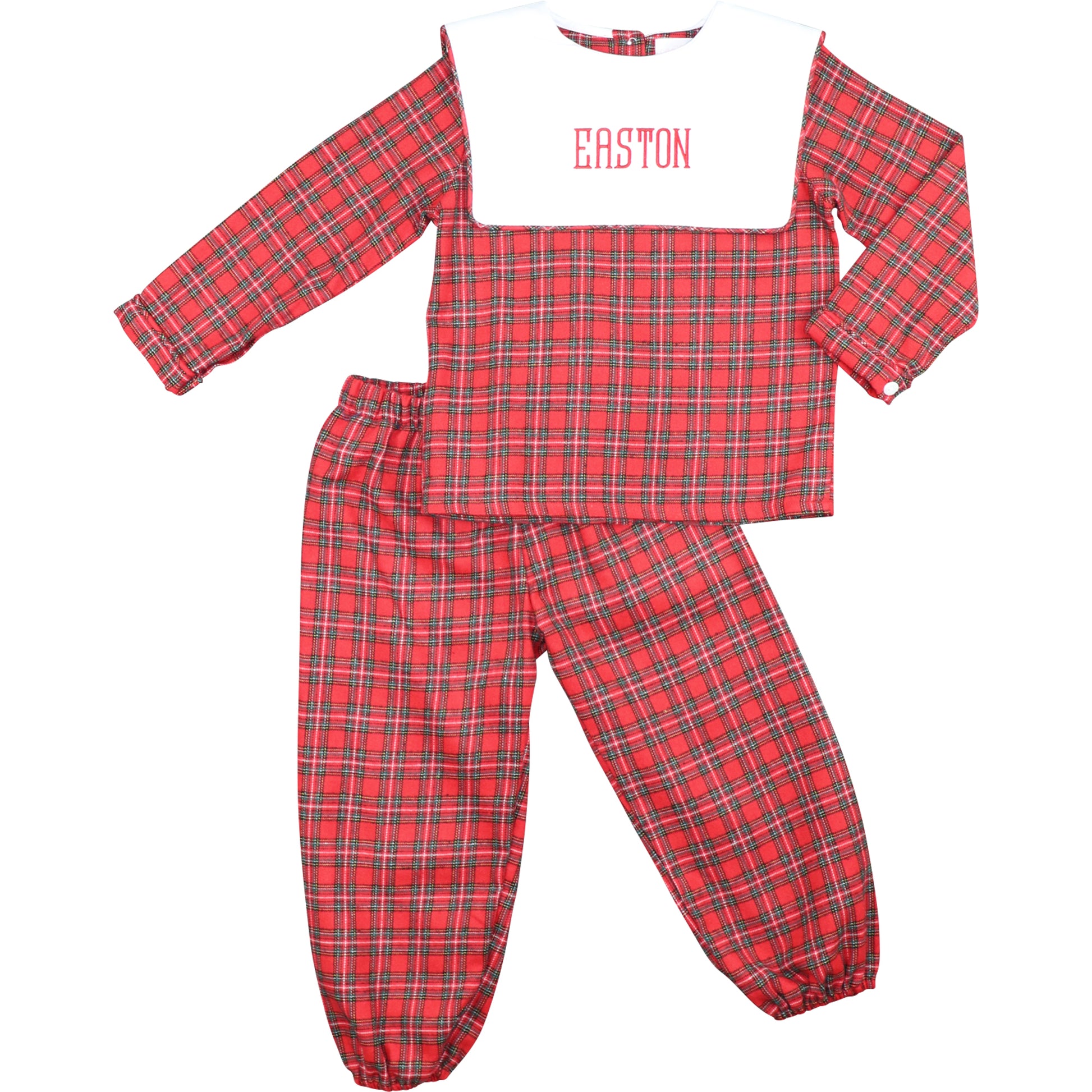 Red Plaid Ankle Pant Set