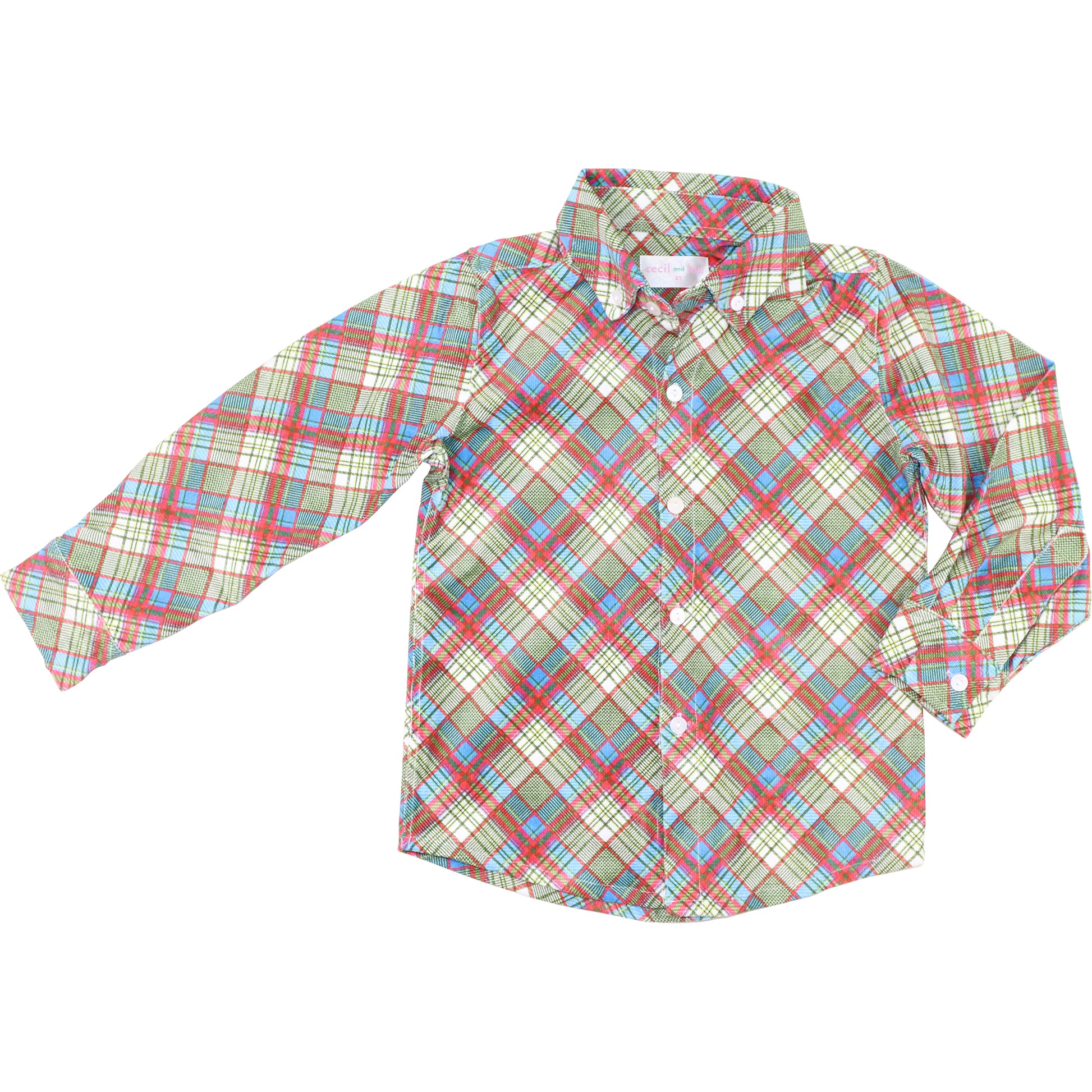Red Plaid Corduroy Button Down Shirt