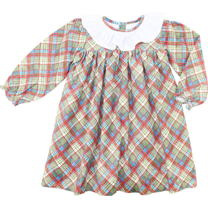 Red Plaid Corduroy Dress
