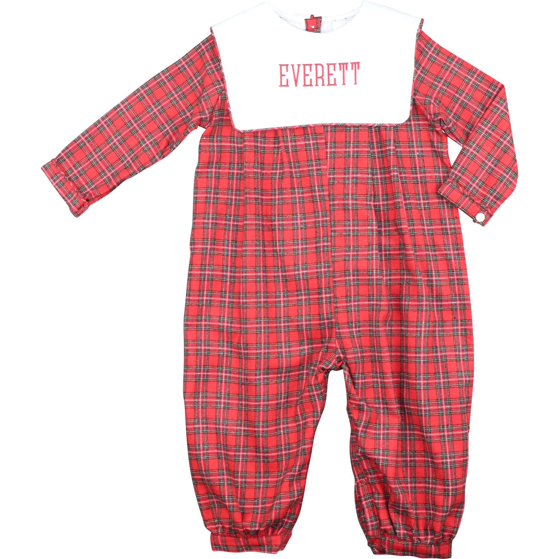 Red Plaid Long Romper