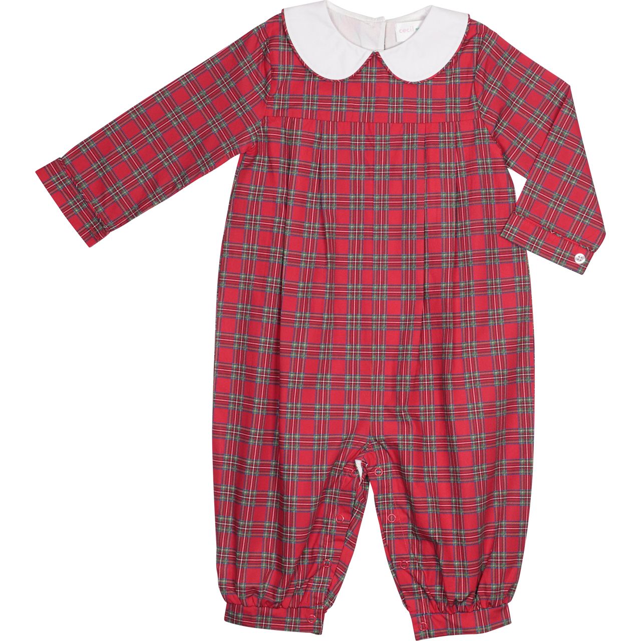 Red Plaid Long Romper