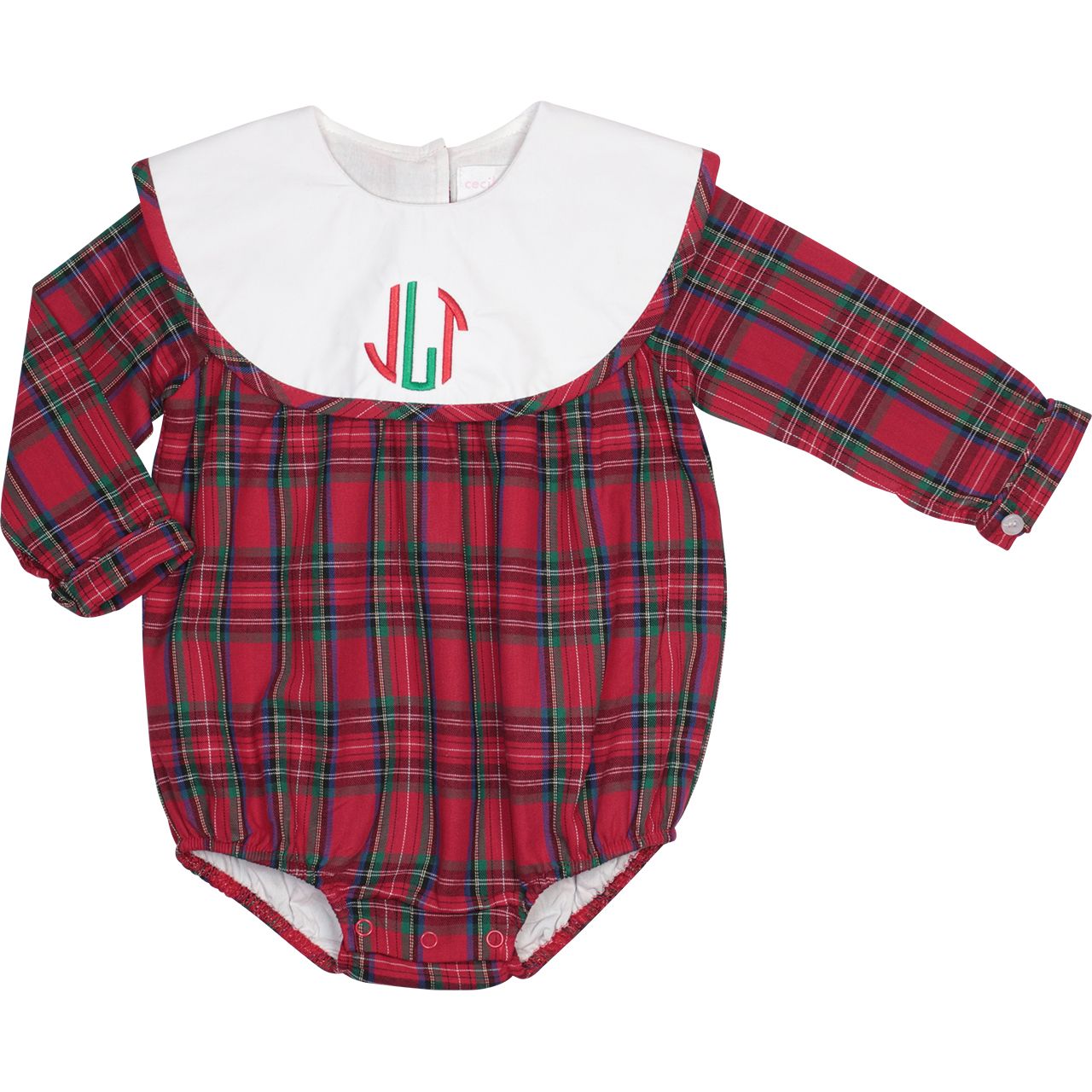 Red Plaid Round Collar Bubble