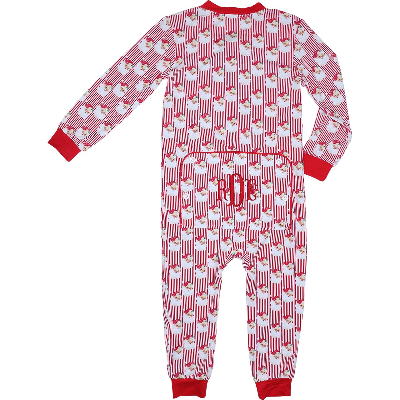 Red Santa Knit Zipper Pajamas