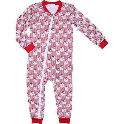 Red Santa Knit Zipper Pajamas