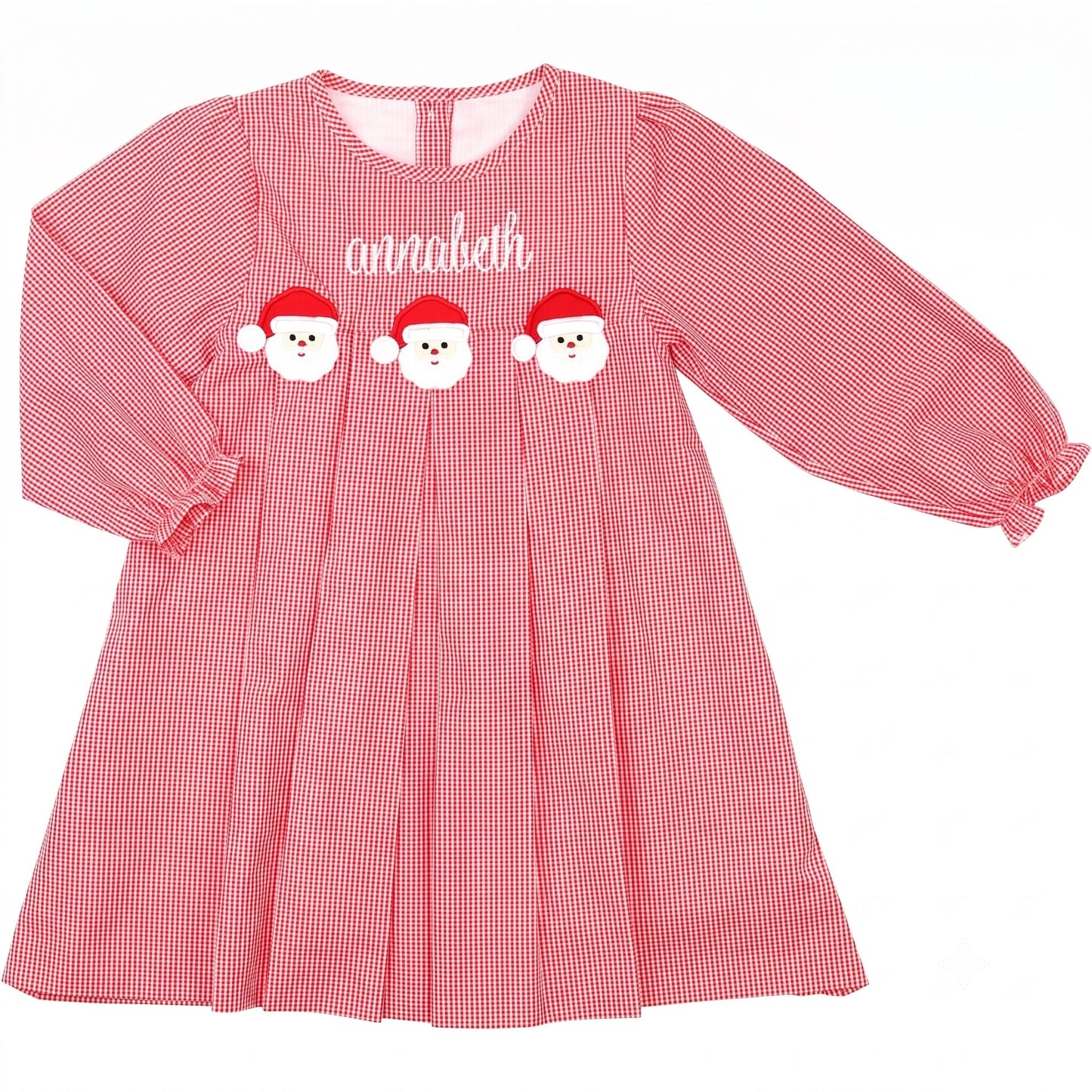 Red Stripe Applique Santa Dress