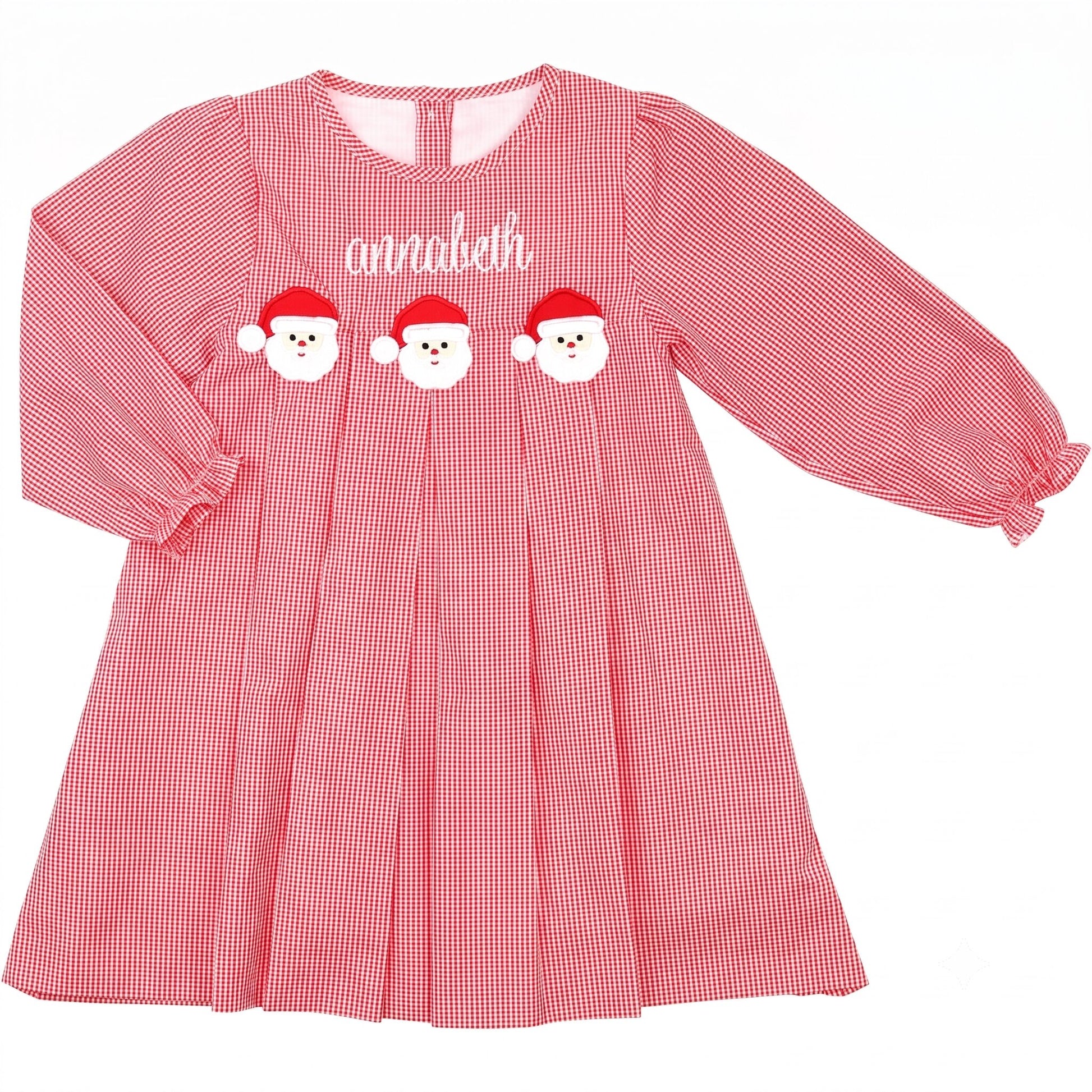 Red Stripe Applique Santa Dress
