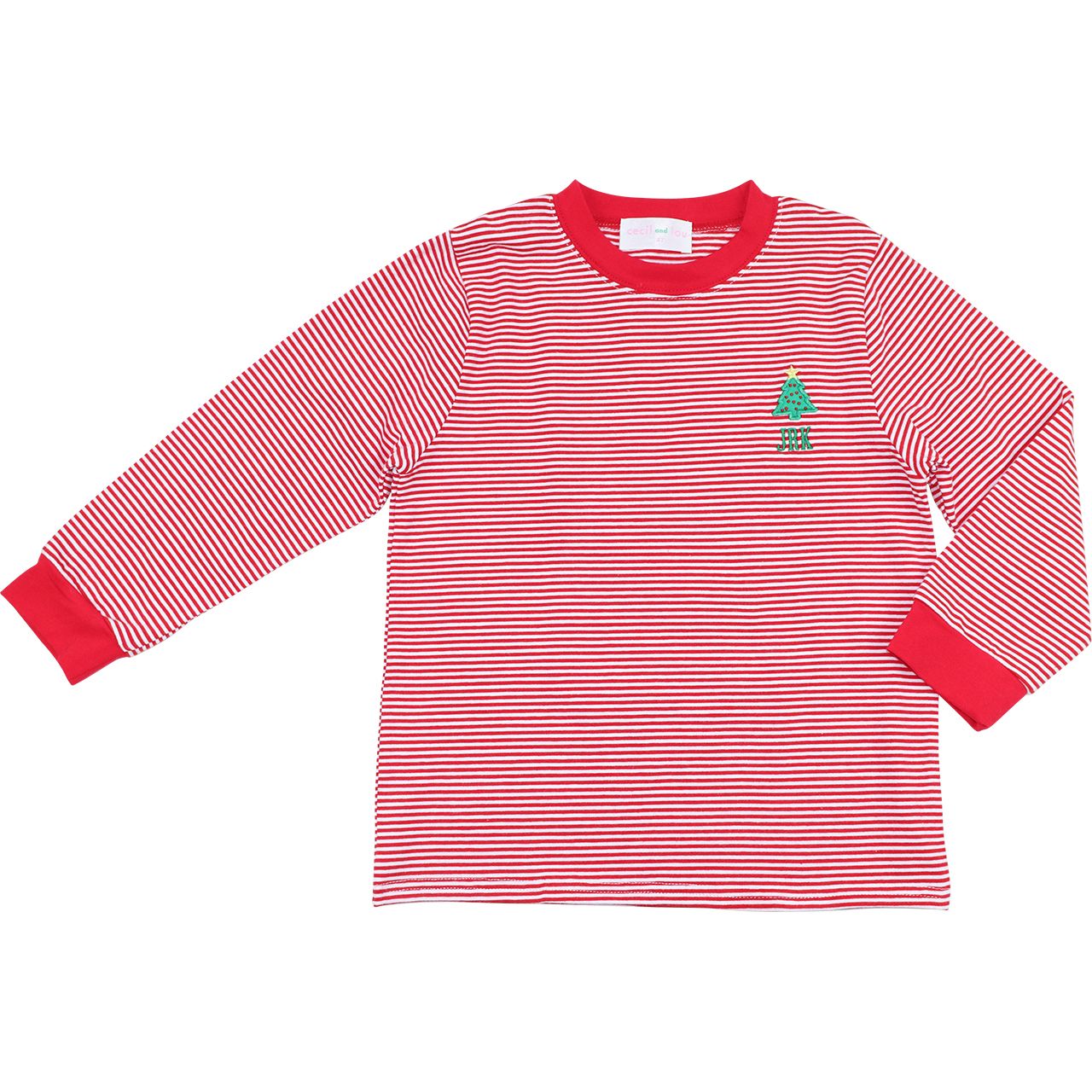 Red Striped Knit Christmas Tree Shirt
