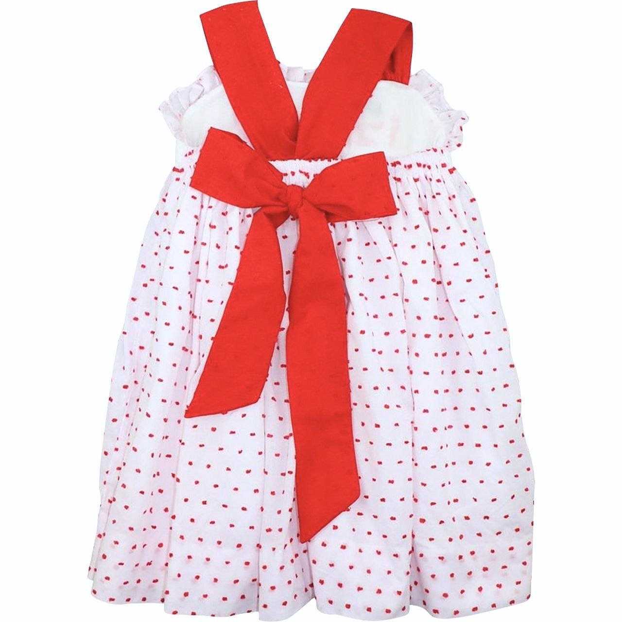 Swiss Dot Smocked Apple Dress Back 4