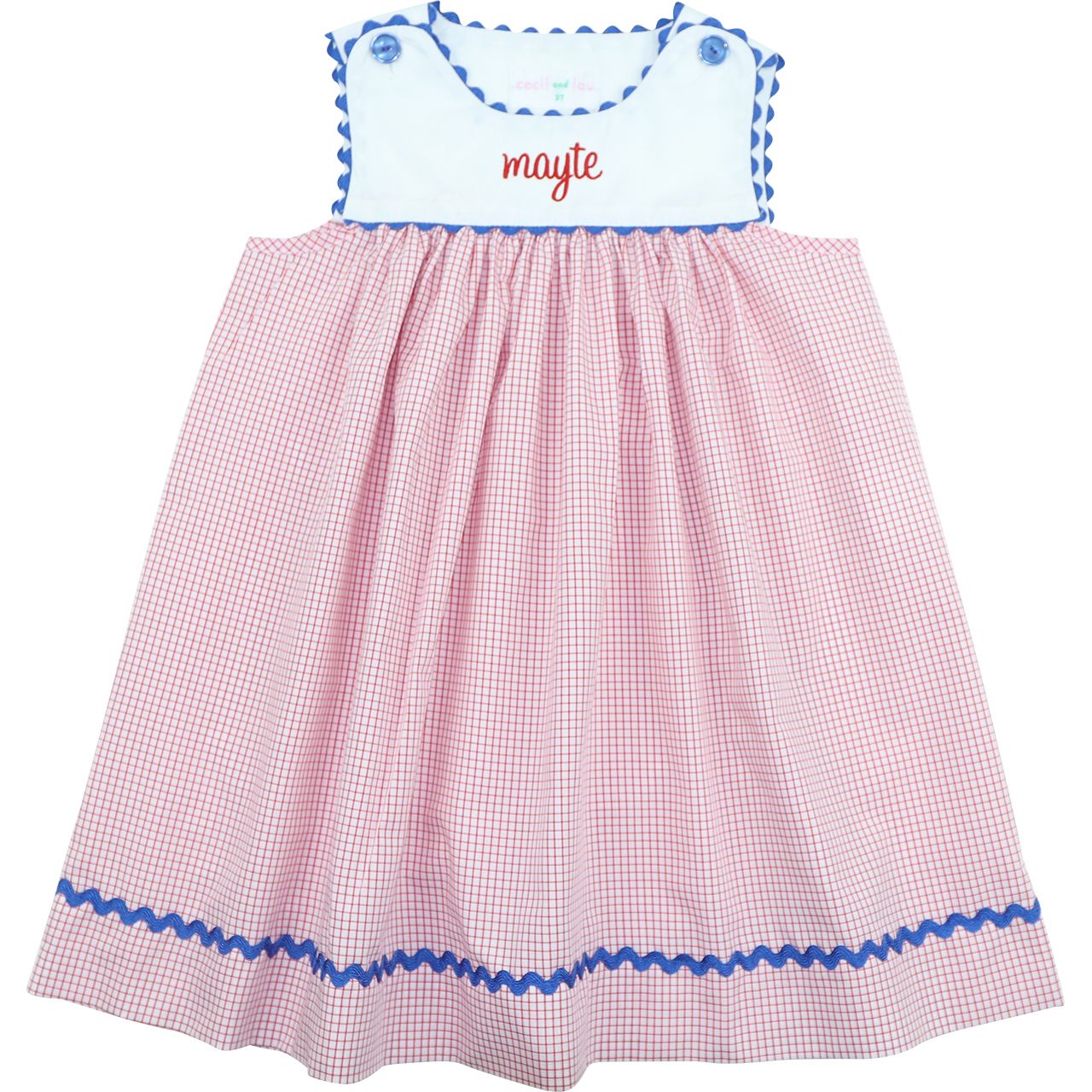 Red Windowpane Ric Rac Dress