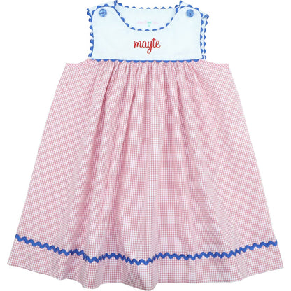 Red Windowpane Ric Rac Dress