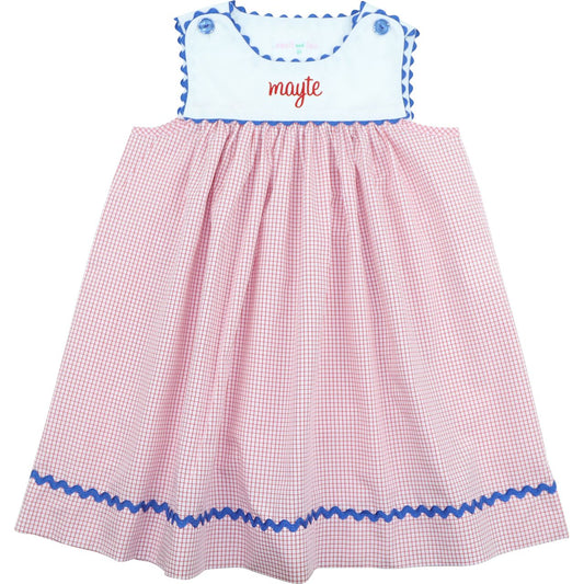 Red Windowpane Ric Rac Dress