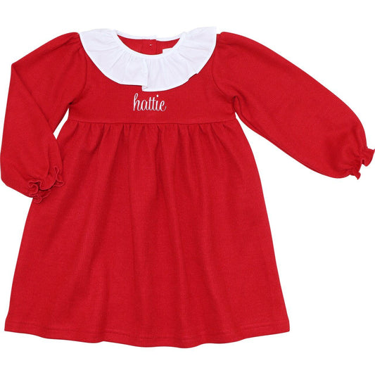 Red Woven Sweater Dress