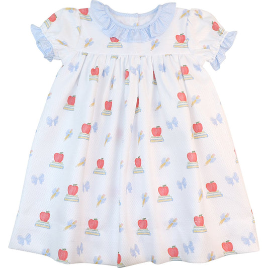 Blue And White Honeycomb Back To School Dress