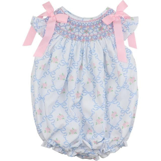 Rose And Bow Smocked Bubble