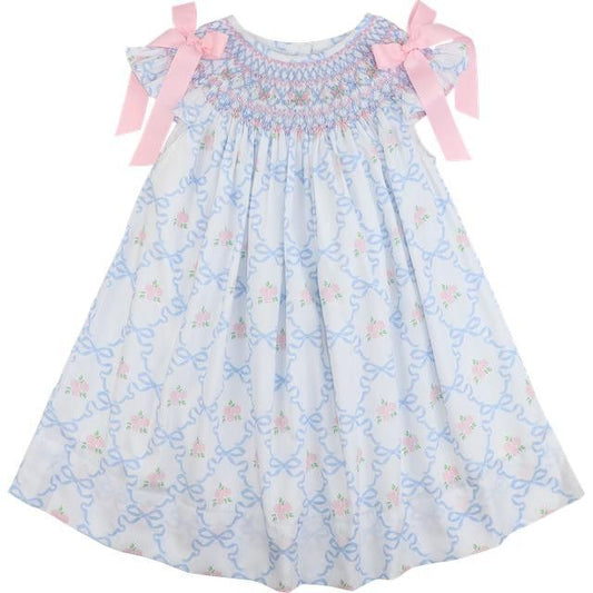 Rose And Bow Smocked Dress