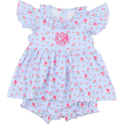 Rose Print Knit Diaper Set
