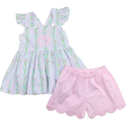 Rose Print Short Set