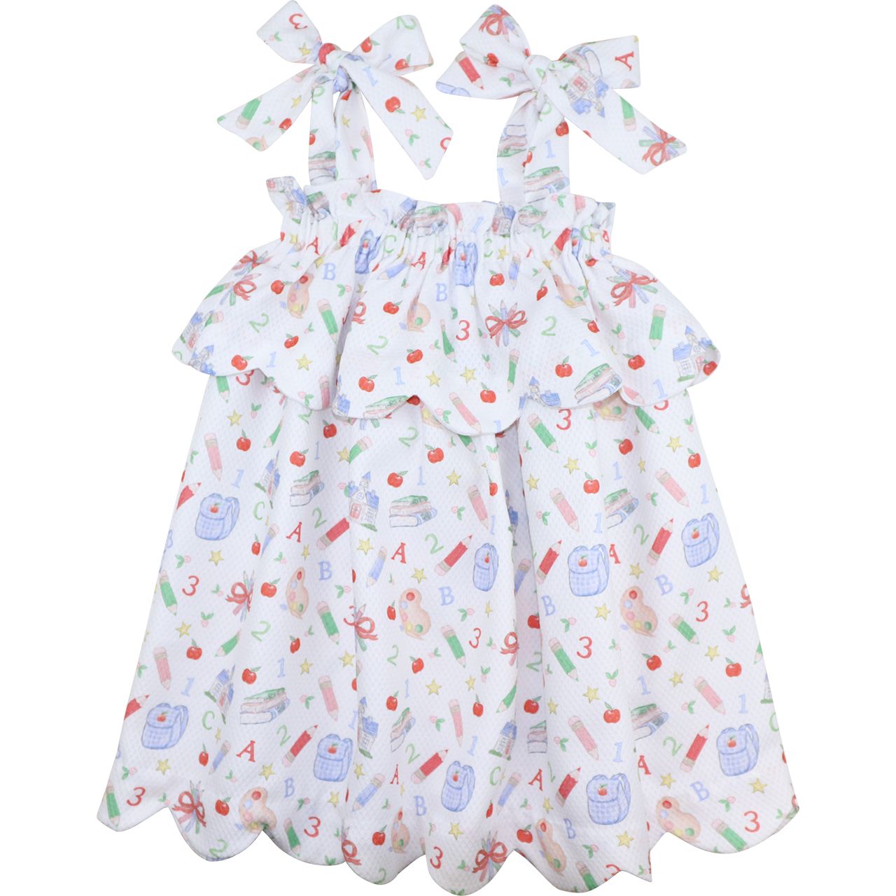 Honeycomb Shoulder Tie Back To School Dress