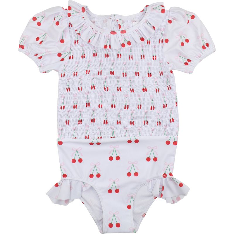 Ruched Cherry Print Swimsuit