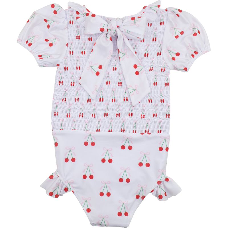 Ruched Cherry Print Swimsuit