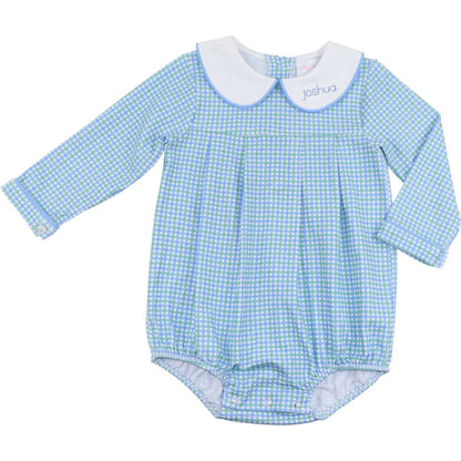 Blue And Green Windowpane Knit Bubble
