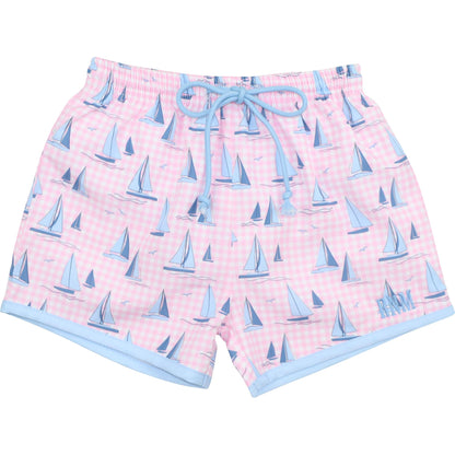 Sailboat Print Swim Trunks
