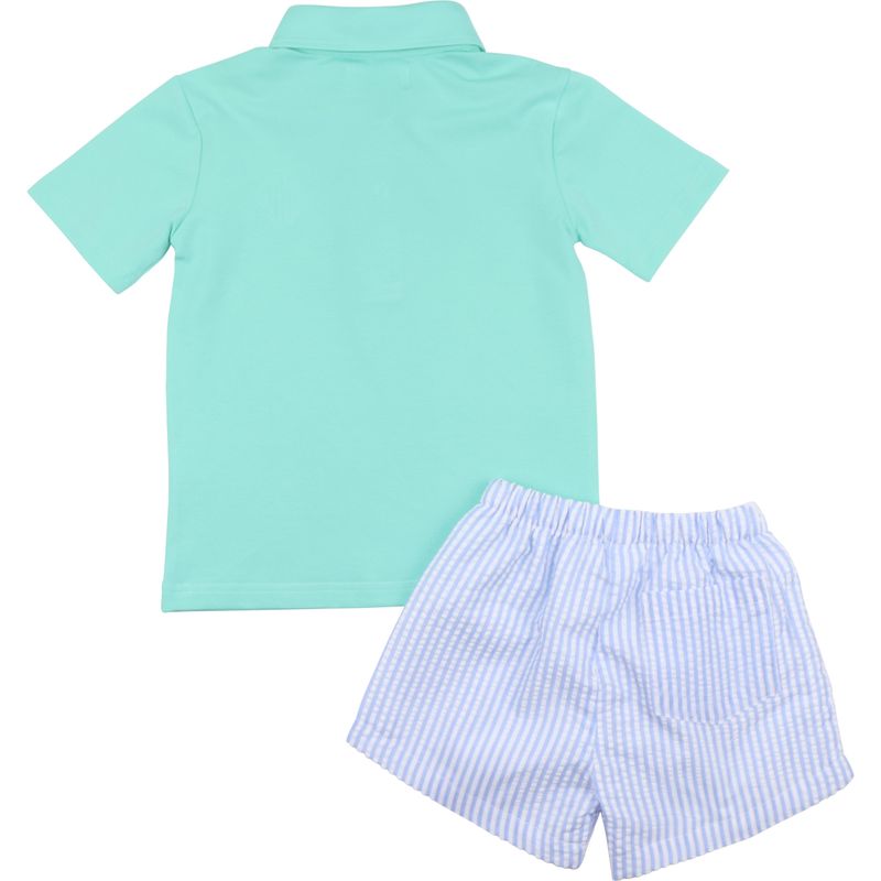 Seersucker Polo Short Set