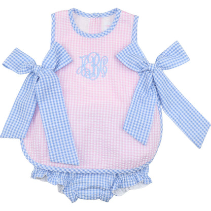 Seersucker Side Tie Diaper Set