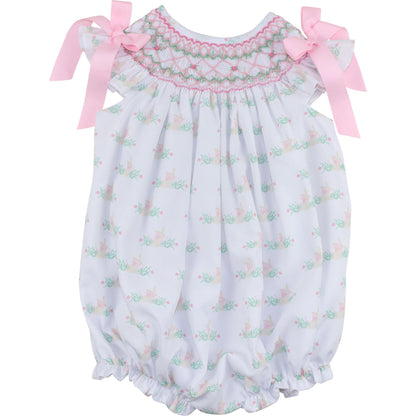 Smocked Bunny Bow Bubble