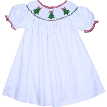 Smocked Christmas Tree Corduroy Dress