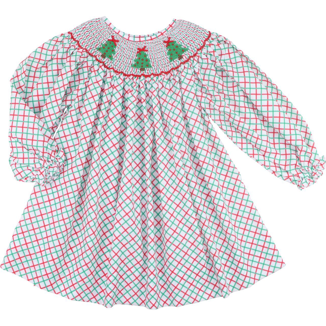 Smocked Christmas Tree Dress