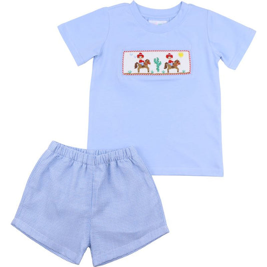 Smocked Cowboy Short Set