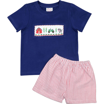 Smocked Farm Short Set