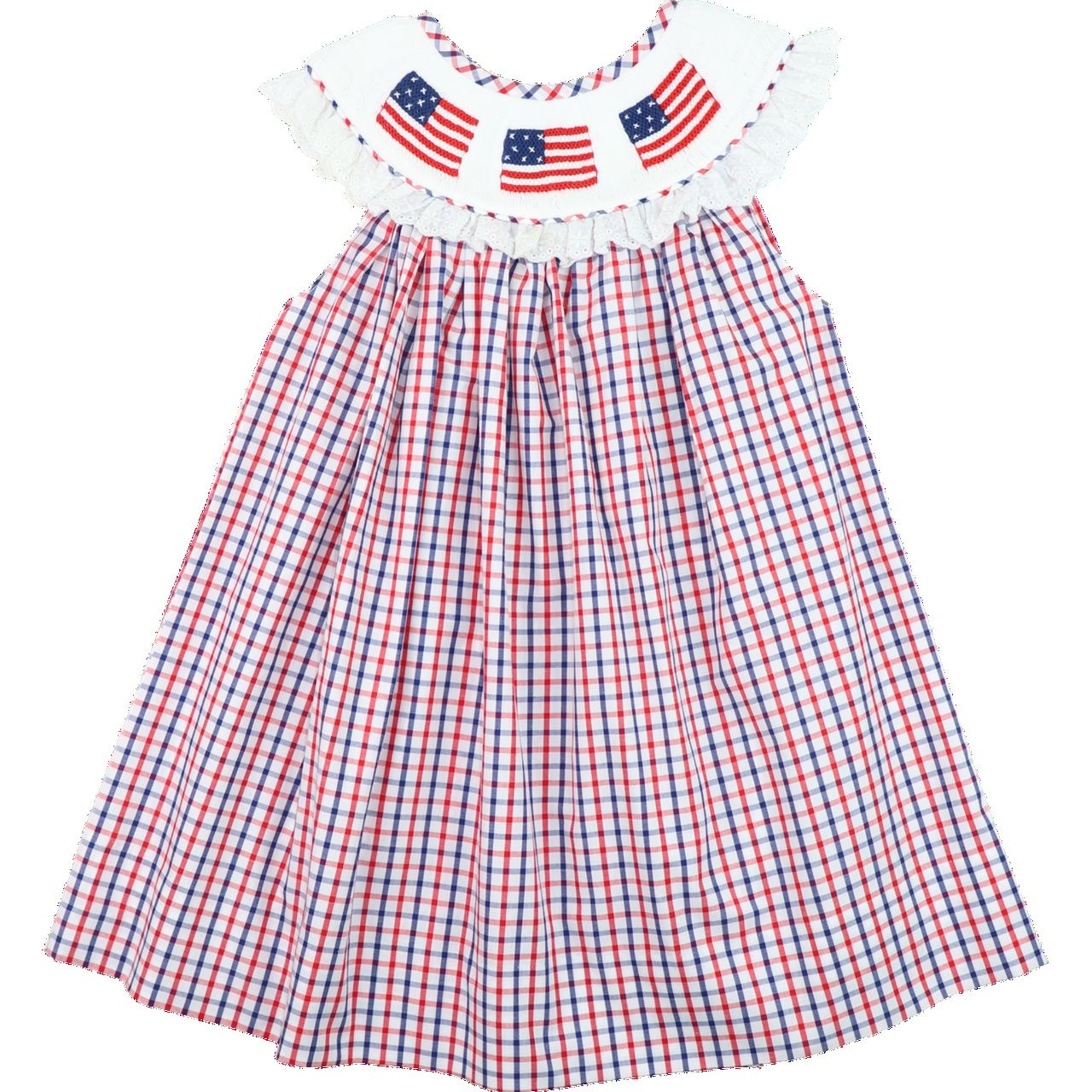 Smocked Flags Eyelet Dress