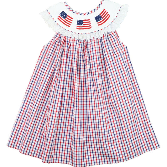 Smocked Flags Eyelet Dress