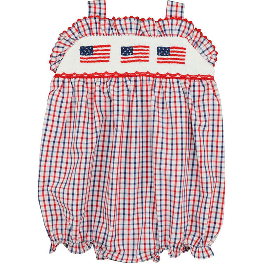 Smocked Flags Ruffle Bubble